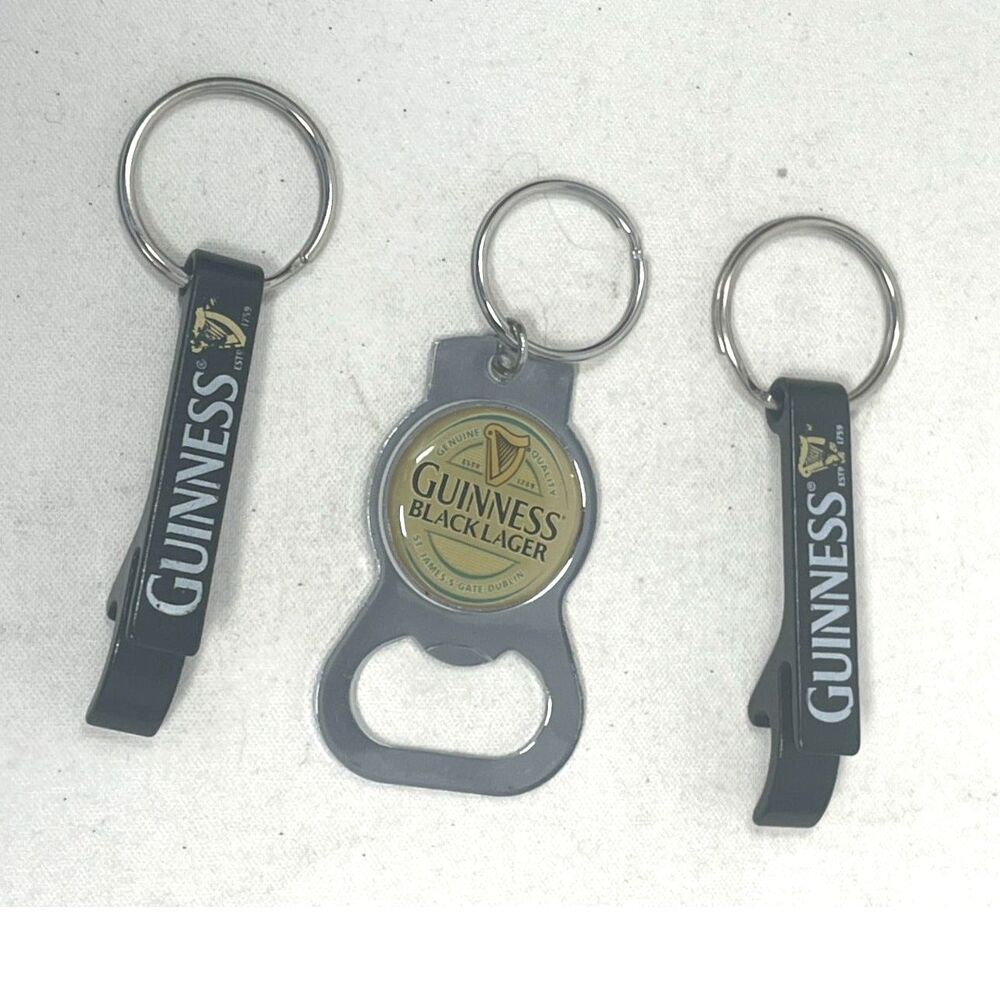 Vintage Guinness Beer Black Lager Keychains St Patrick’s Day Giveaway Lot Of 3